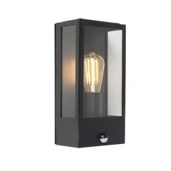 QAZQA Außenwandleuchte schwarz mit Bewegungsmelder IP44 - Rotterdam 1 17 QAZQA Außenwandleuchte schwarz mit Bewegungsmelder IP44 - Rotterdam 1 -Outdoor Lights Store 1357 95260 1