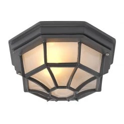 QAZQA Landhaus Deckenleuchte dunkelgrau IP44 - Bri L.