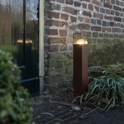 QAZQA Industrielle Außenstehleuchte 50 cm rostbraun IP44 - Dänemark