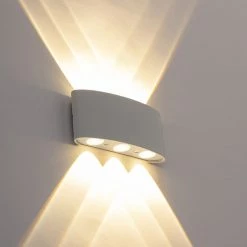 Paul Neuhaus Design Außenwandleuchte silber inkl. LED 6 Leuchten - Silly