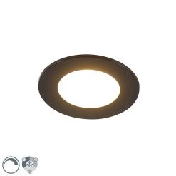 QAZQA Moderne Einbauleuchte schwarz inkl. LED 3-stufig dimmbar IP65 - Blanca