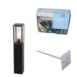 QAZQA Buiten lantaarn zwart 80 cm met grondpin en kabelmof - Charlois