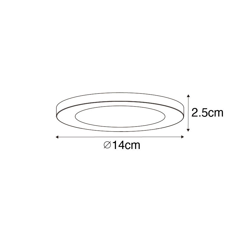 QAZQA Einbau- oder Aufbaustrahler weiß 14 cm inkl. LED 3 Stufen dimmbar bis warm - Trans 7 QAZQA Einbau- oder Aufbaustrahler weiß 14 cm inkl. LED 3 Stufen dimmbar bis warm - Trans - Image 5