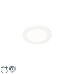 QAZQA Deckenleuchte weiß 17 cm inkl. LED 3-stufig dimmbar IP44 - Steve