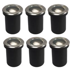 QAZQA 6er Set Outdoor Bodenstrahler Edelstahl IP65 - Delux