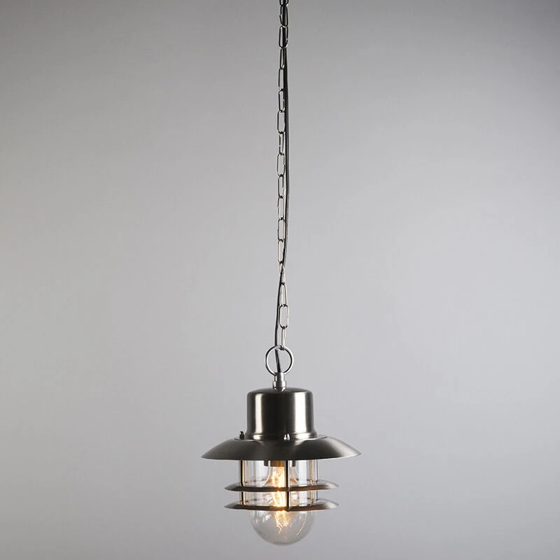 QAZQA Retro Hängelampe Stahl - Shell 5 QAZQA Retro Hängelampe Stahl - Shell - Image 3