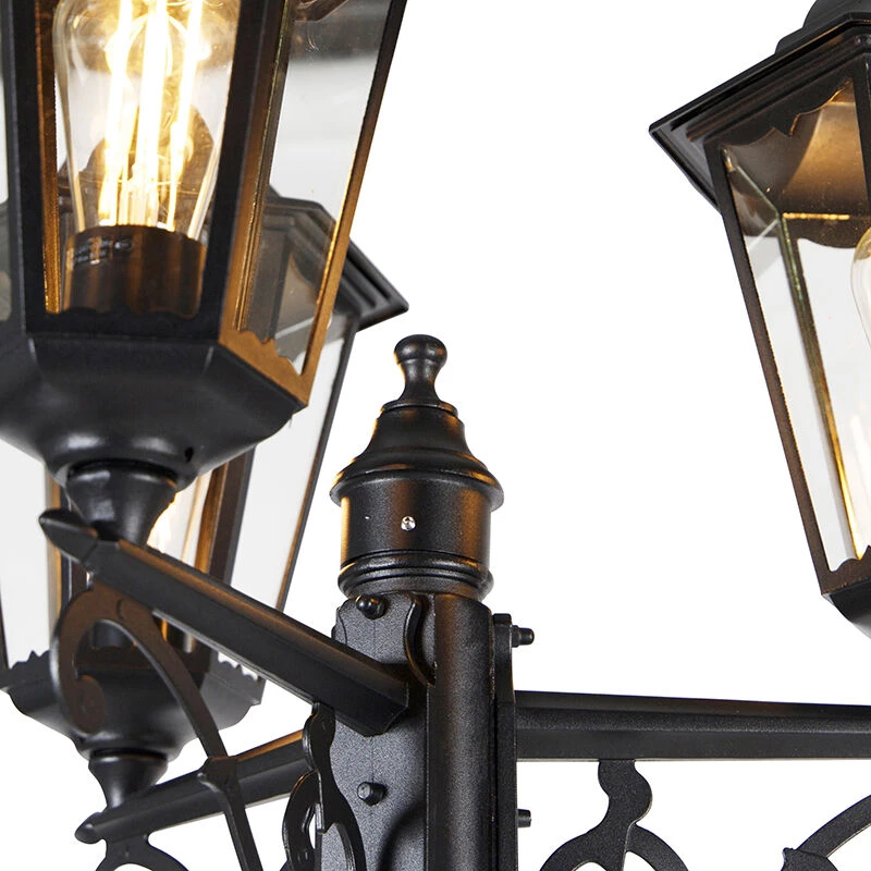 QAZQA Außenlaterne schwarz 220 cm 3-flammig IP44 - Havanna 9 QAZQA Außenlaterne schwarz 220 cm 3-flammig IP44 - Havanna - Image 7