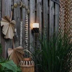 QAZQA Außenwandleuchte schwarz mit opalweißem Schirm IP44 - Dänemark