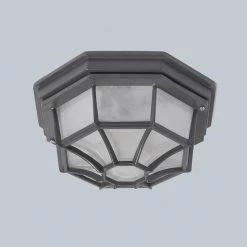 QAZQA Landhaus Deckenleuchte dunkelgrau IP44 - Bri L. -Outdoor Lights Store 7960 93939 5