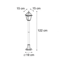 QAZQA Klassische Laterne Antikgold 122 cm IP44 - Hauptstadt 19 QAZQA Klassische Laterne Antikgold 122 cm IP44 - Hauptstadt -Outdoor Lights Store 8131 103217 4