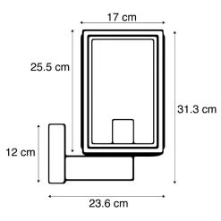 QAZQA Land Wandleuchte schwarz IP44 - Sutton Up 20 QAZQA Land Wandleuchte schwarz IP44 - Sutton Up -Outdoor Lights Store 8199 103474 4