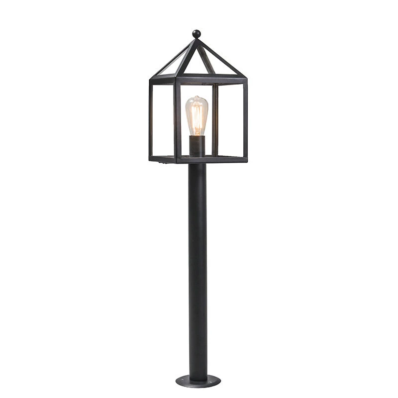 QAZQA Außenleuchte Pfahl schwarz 100 cm - Amsterdam 4 QAZQA Außenleuchte Pfahl schwarz 100 cm - Amsterdam - Image 2